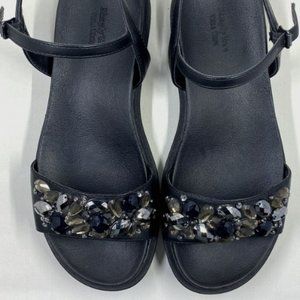 Simply Vera Black Jeweled Sandals with Strap Buckle